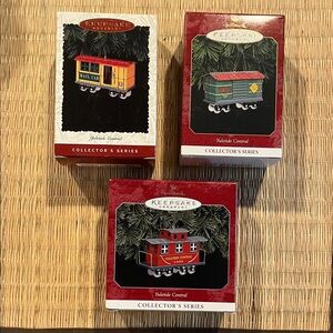 Hallmark Keepsake Yuletide Central Train Ornaments - #3-4-5 in series